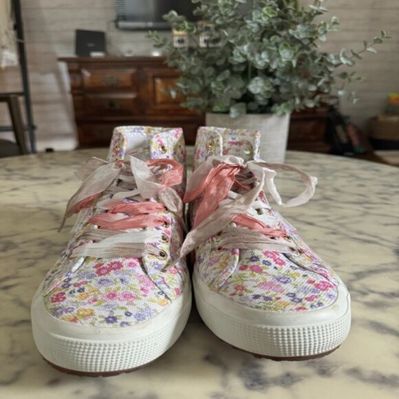 Superga Shoes - Superga X Loveshackfancy Floral High Top Canvas Sneakers Size US 9